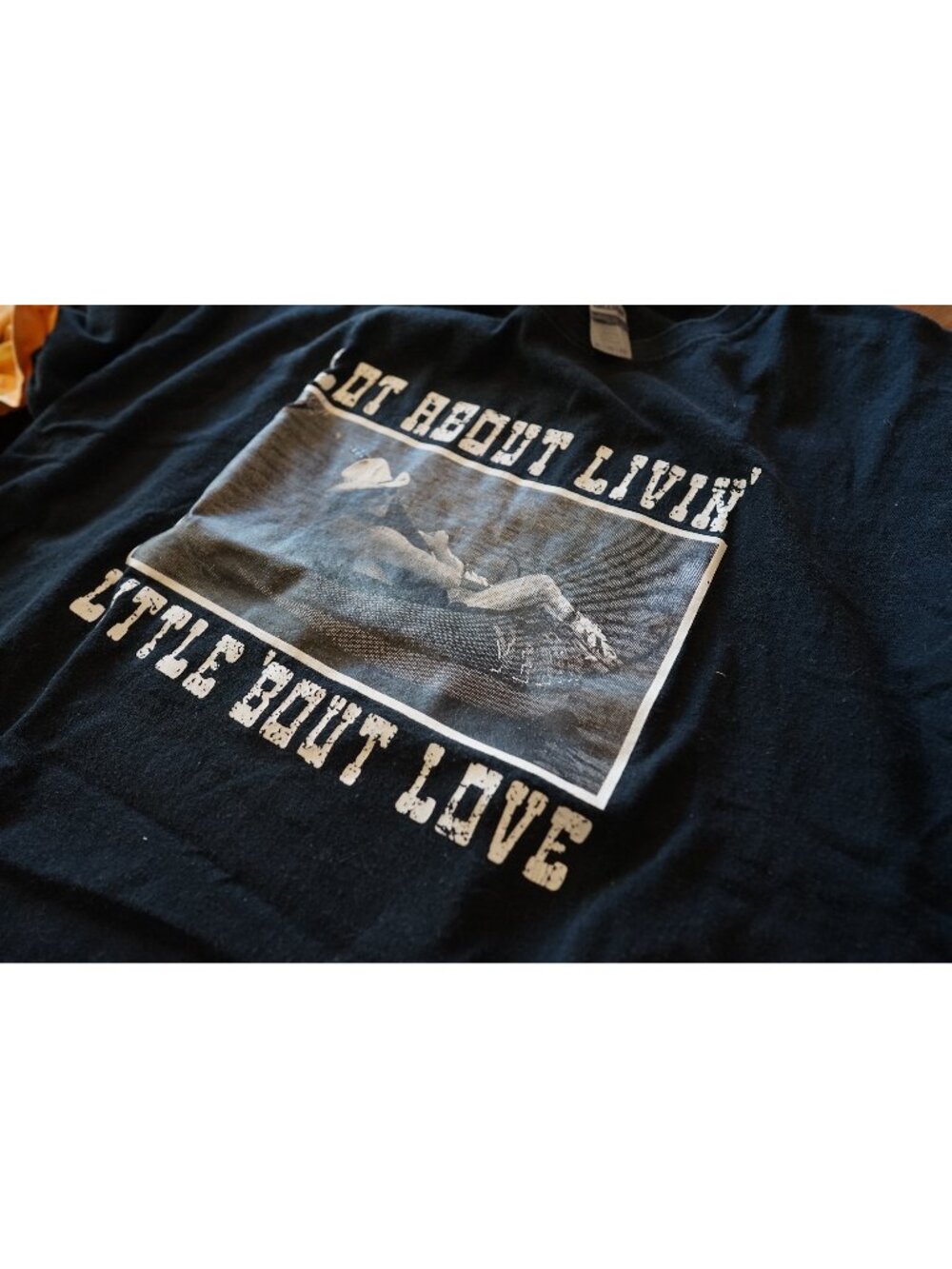A Lot About Livin' Little Bout Love Country Music Graphic Tee XL Black